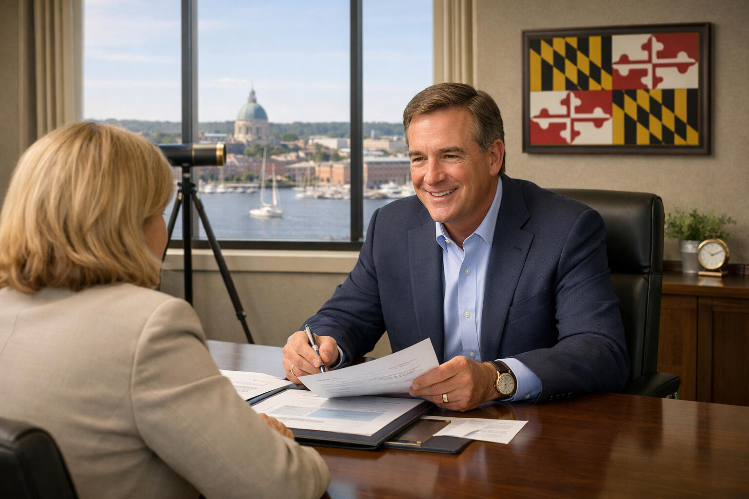 Local and Accountable | Anne Arundel AI Business Solutions Professional image representing a locally operated AI consulting firm in Anne Arundel County, Maryland. The visual supports themes of accountability, direct client access, and ongoing support after delivery. Emphasizes local business partnership, practical
